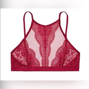 Victoria’s Secret Maroon Dream Lace-Up Corset Angel High Neck Top Size M NWT